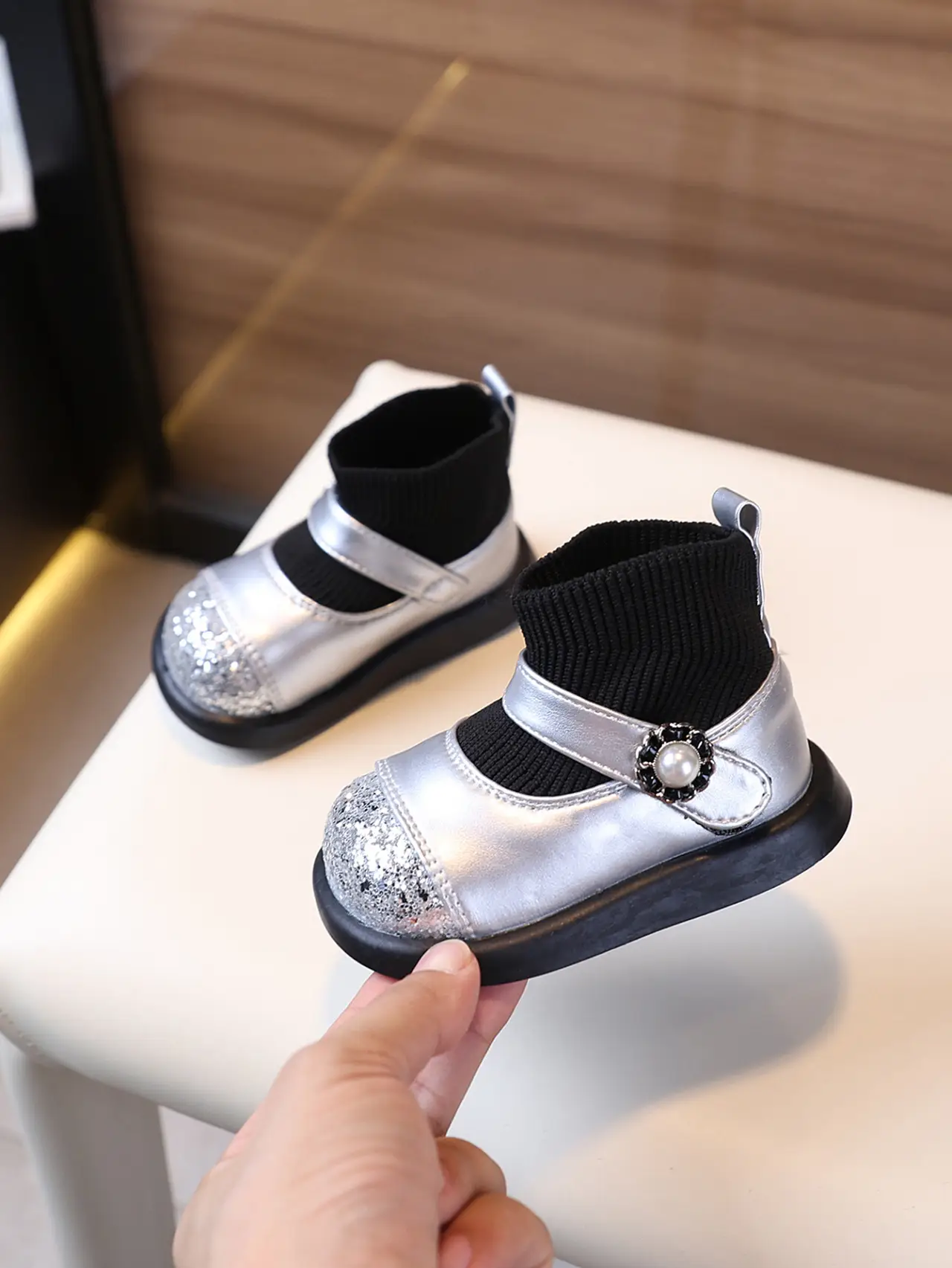 Toddler Princess Shoes Black Soft Sole 1-3Y — feature 9
