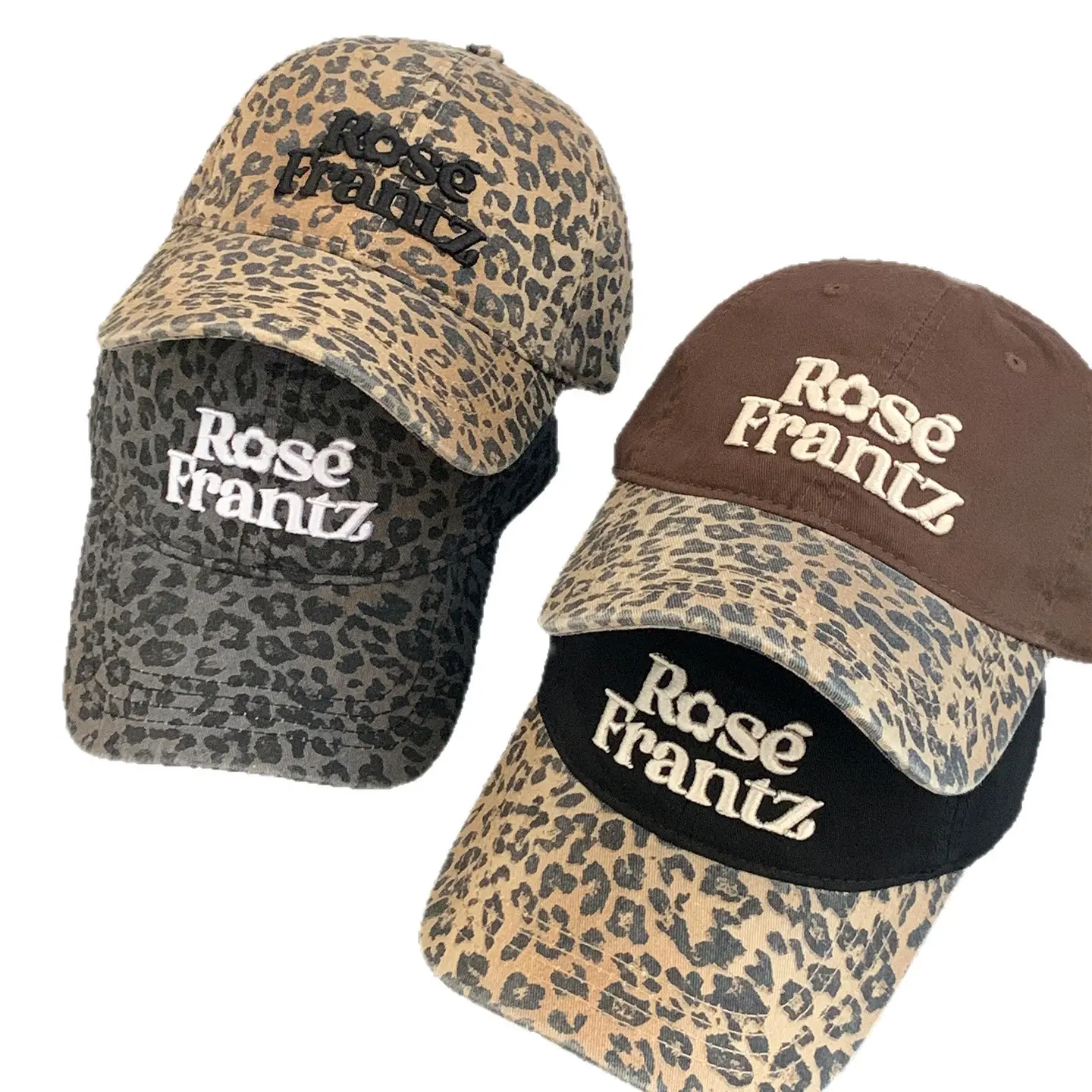 Women Leopard Cap Wide Brim Letter Embroidered - Image 10