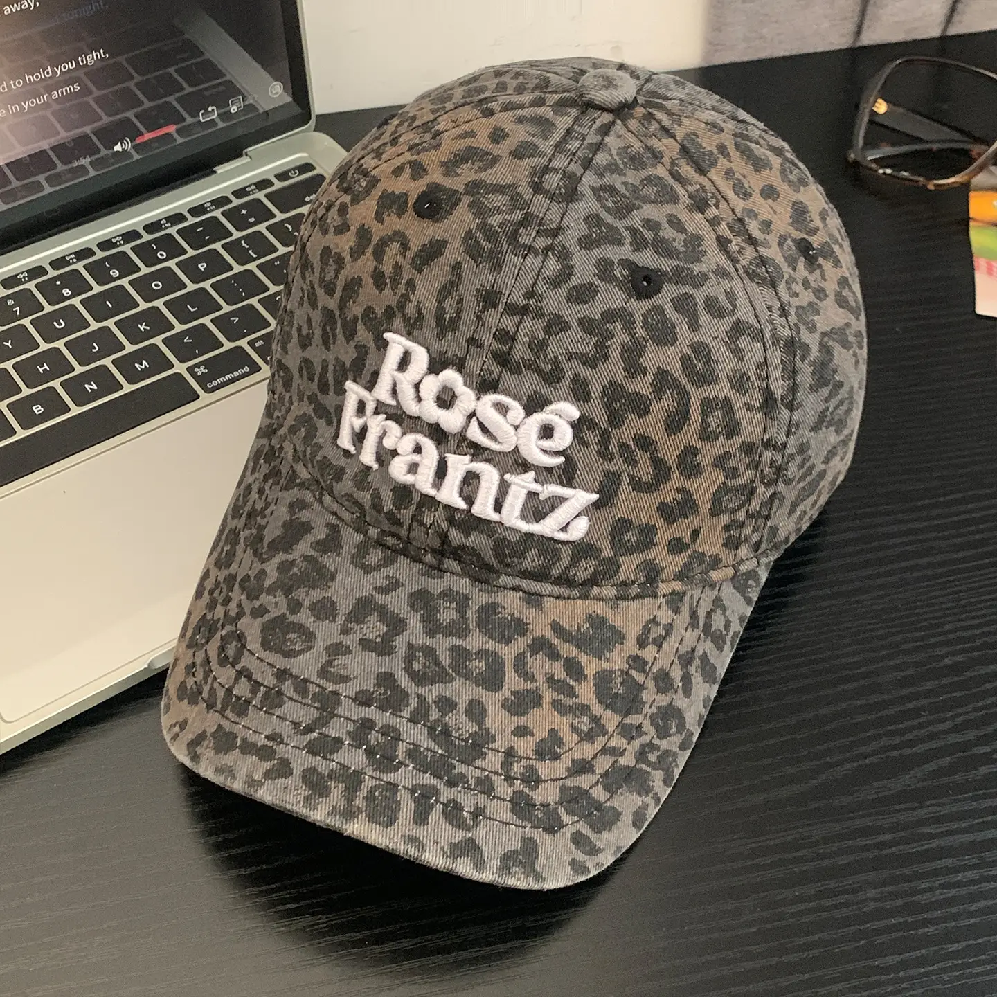 Women Leopard Cap Wide Brim Letter Embroidered - Image 4