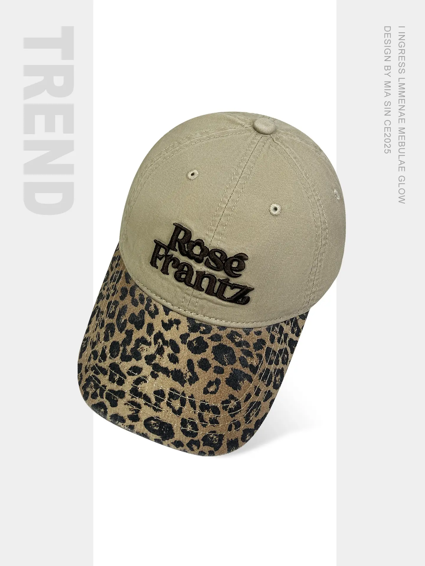 Korean Leopard Print 3D Cap Women Face Slim Wide Bristle — feature 2