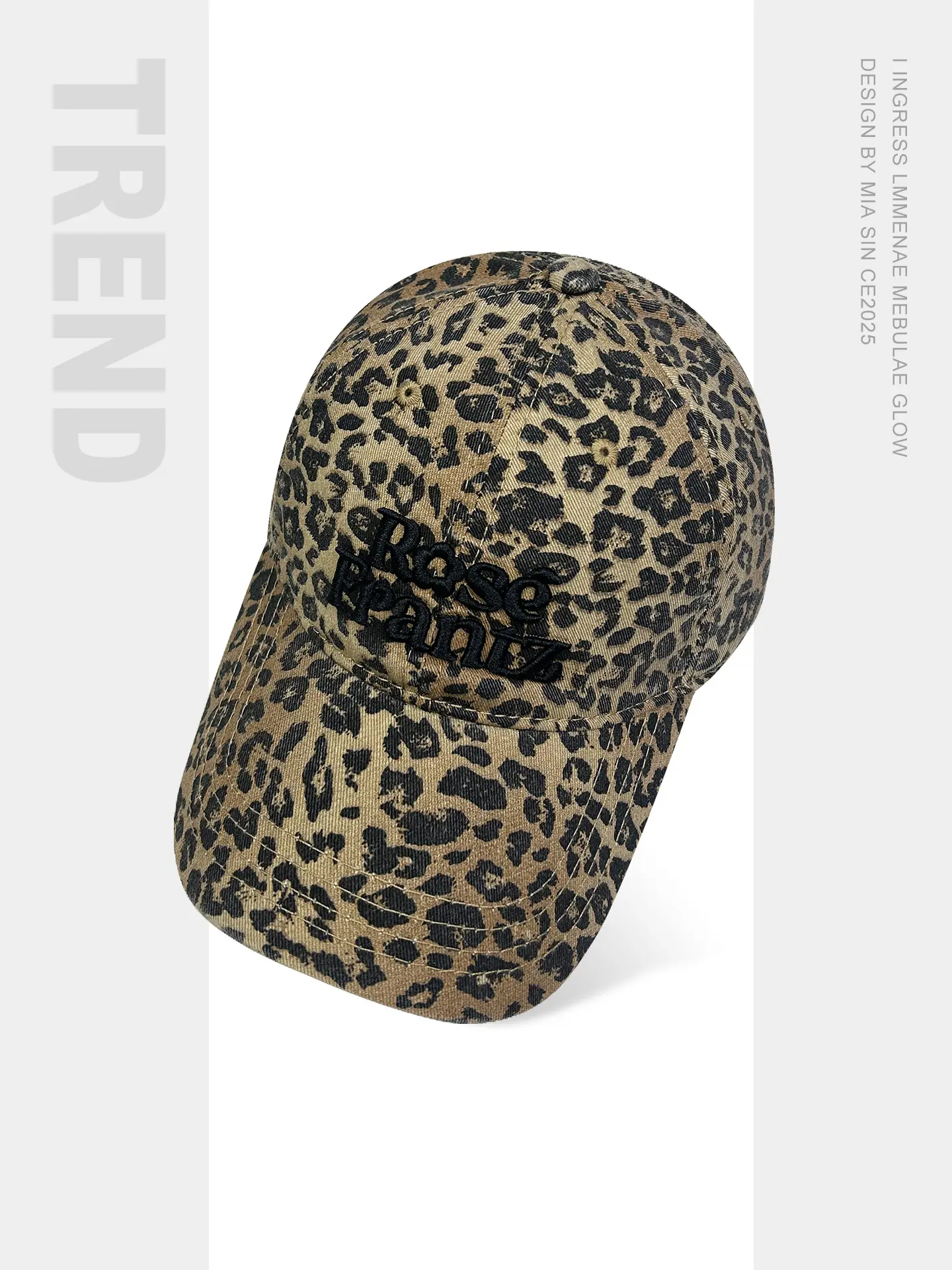 Korean Leopard Print 3D Cap Women Face Slim Wide Bristle — feature 3