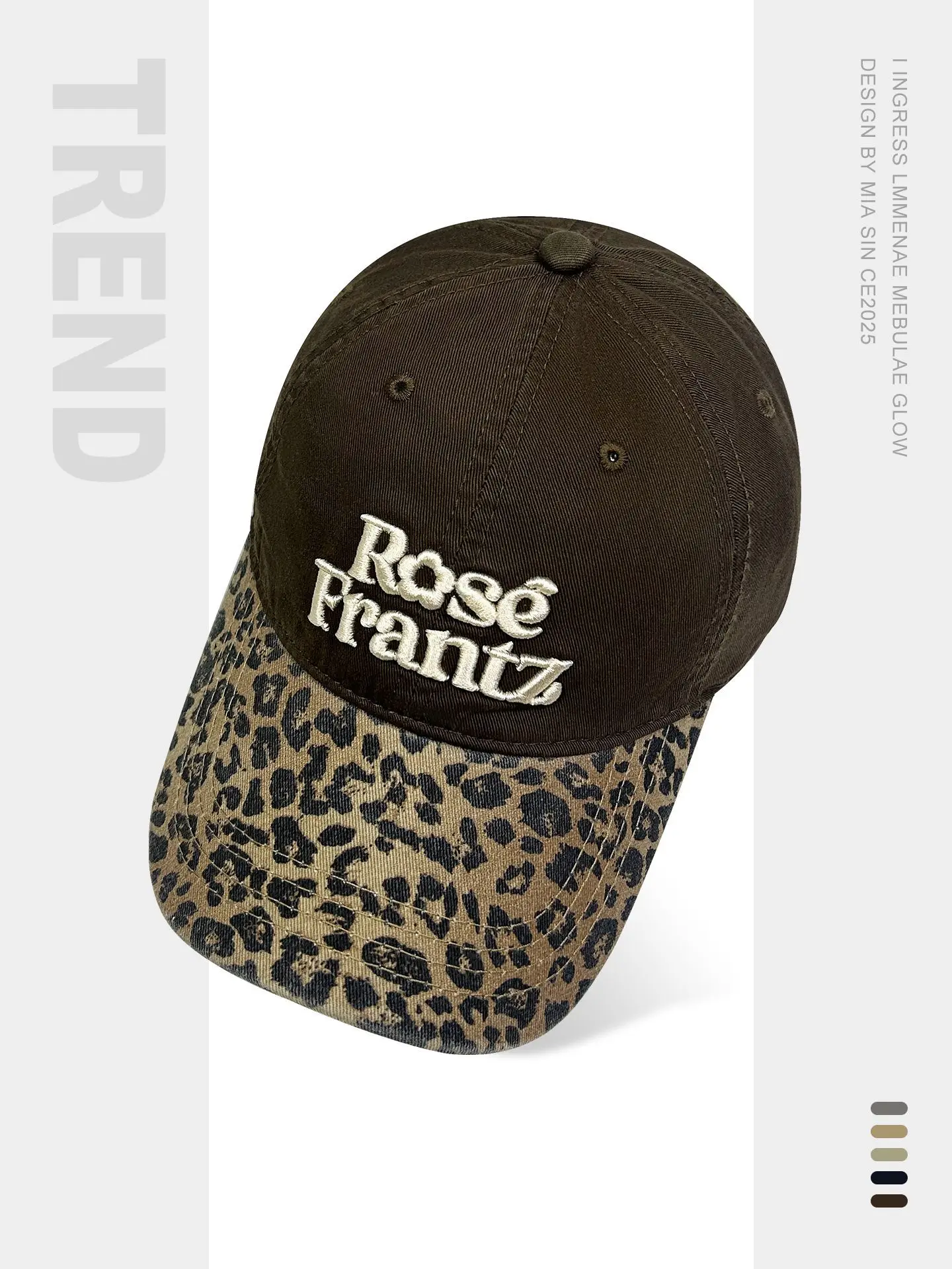 Korean Leopard Print 3D Cap Women Face Slim Wide Bristle — feature 5