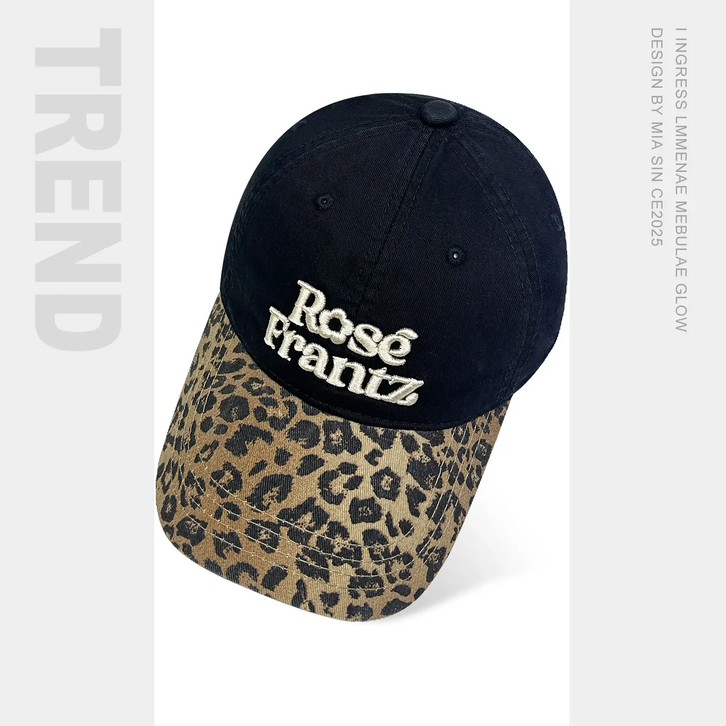 Korean Leopard Print 3D Cap Women Face Slim Wide Bristle - Image 2