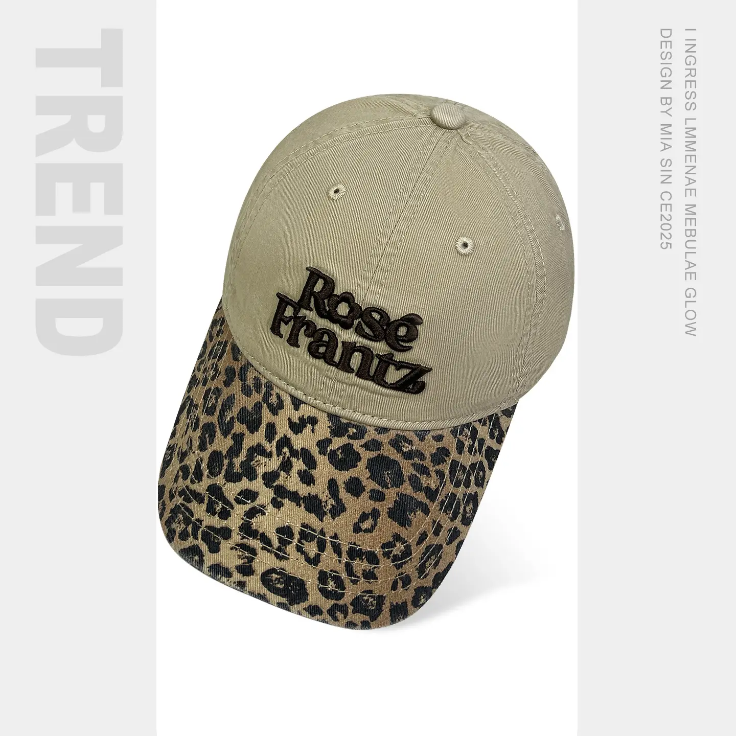 Korean Leopard Print 3D Cap Women Face Slim Wide Bristle - Image 3