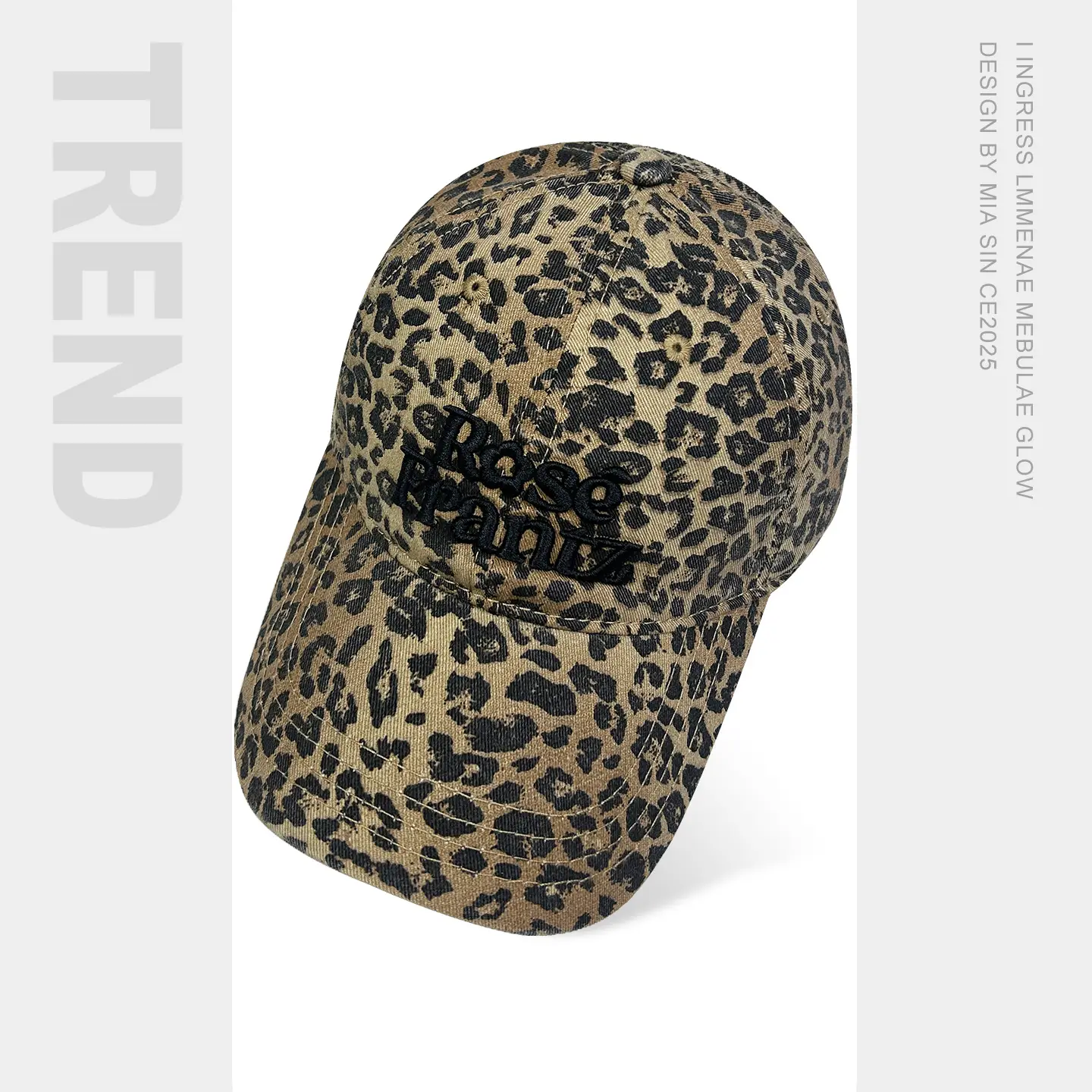 Korean Leopard Print 3D Cap Women Face Slim Wide Bristle - Image 4