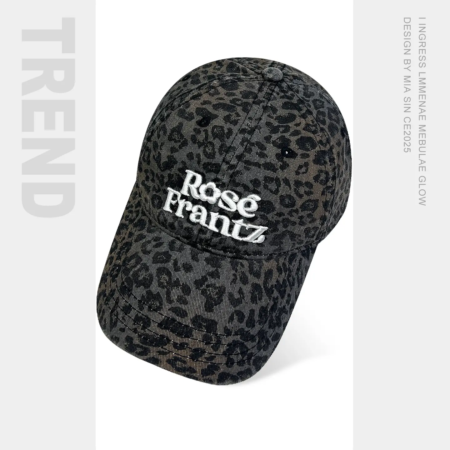 Korean Leopard Print 3D Cap Women Face Slim Wide Bristle - Image 5
