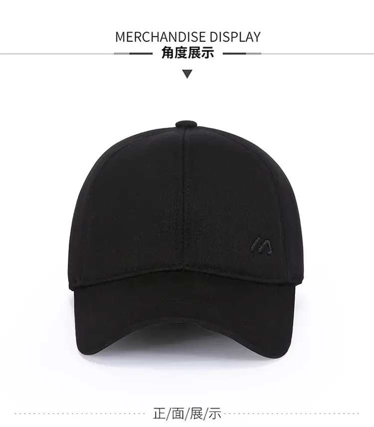 Winter Men's Black Wool Cap with Ear Protection — feature 5