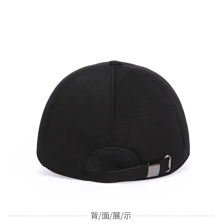 Winter Men's Black Wool Cap with Ear Protection — feature 8