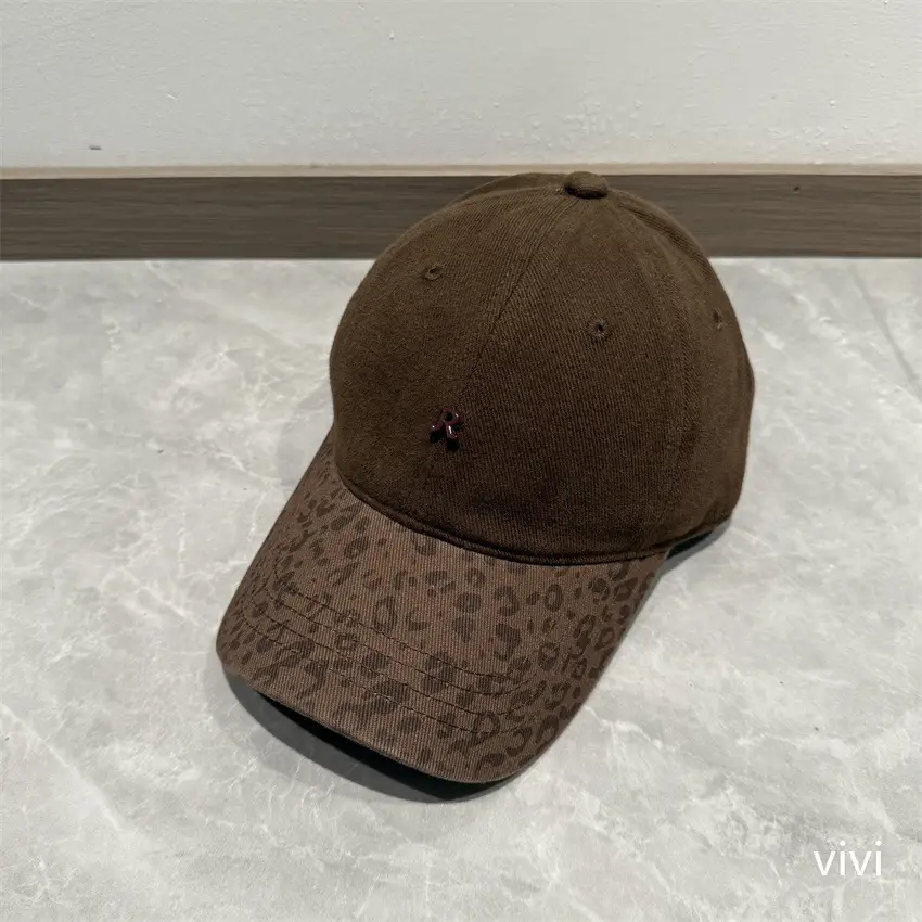 Korean Leopard Print Cap for Men Women Maroon - Image 6