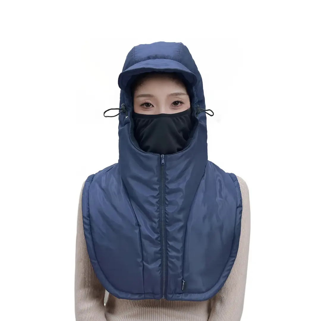 Original Neck Scarf Mask Integrated Hood Men's Winter Cycling Warm Fleece-Lined Hat Windproof and Cold-Proof Lei Feng Hat Wholesale — feature 7