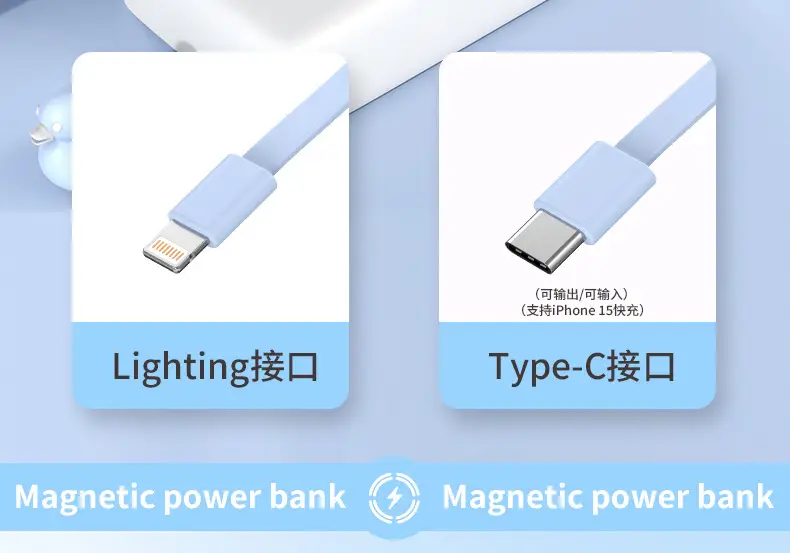Cross-Border Magsafe Magnetic Wireless Power Bank 20000Mah with Built-In Cable Super Fast Charging Portable Power Bank — feature 6