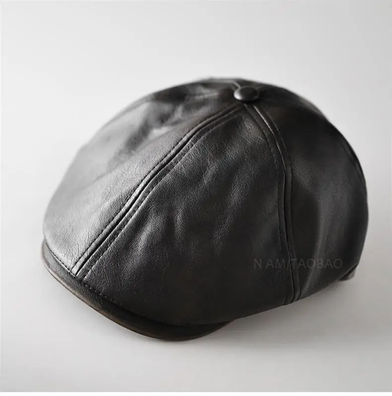 Black Leather Duckbill Cap for Men Women Forward Style — feature 10