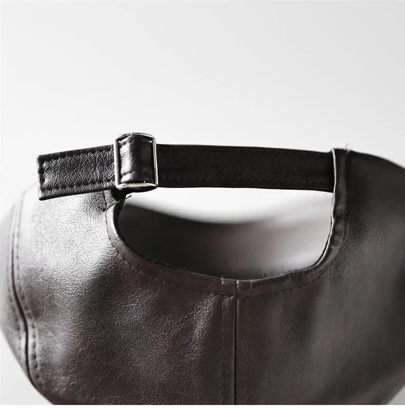 Black Leather Duckbill Cap for Men Women Forward Style — feature 13
