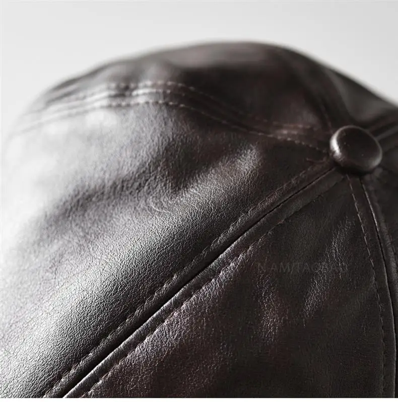 Black Leather Duckbill Cap for Men Women Forward Style — feature 14