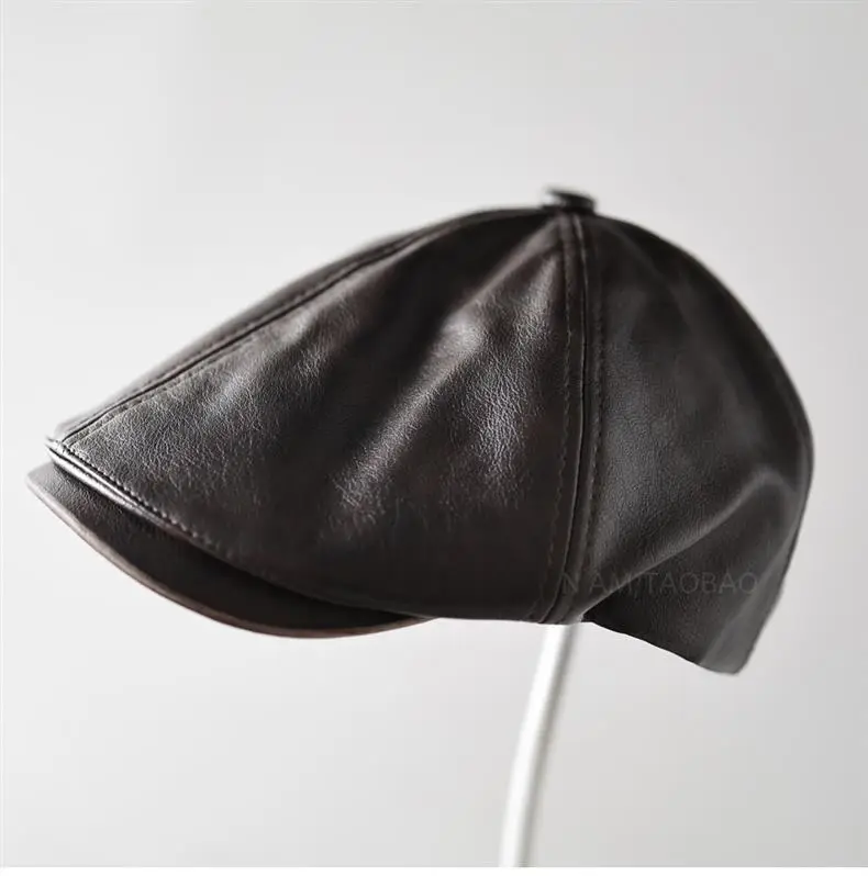 Black Leather Duckbill Cap for Men Women Forward Style — feature 5