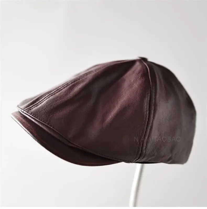 Black Leather Duckbill Cap for Men Women Forward Style — feature 6