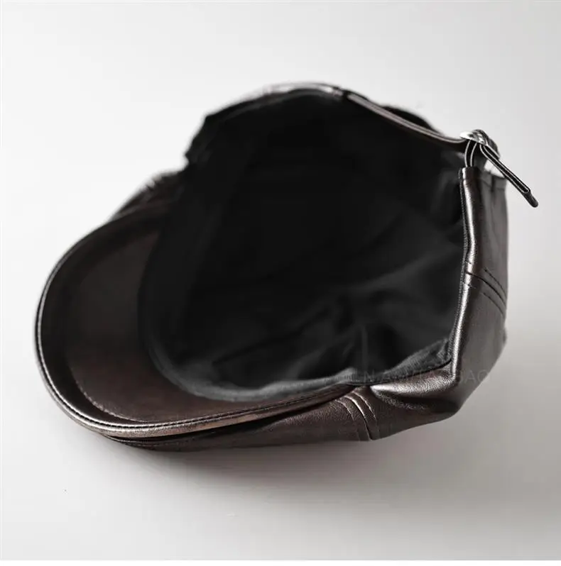Black Leather Duckbill Cap for Men Women Forward Style — feature 9