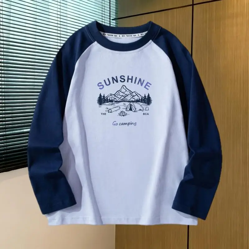 Boys Autumn Long Sleeve T-Shirt White Black 2026 - Image 4