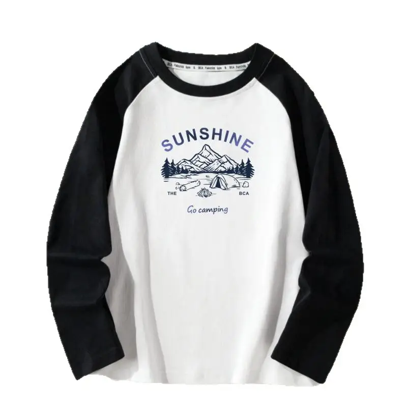 Boys Autumn Long Sleeve T-Shirt White Black 2026 - Image 7