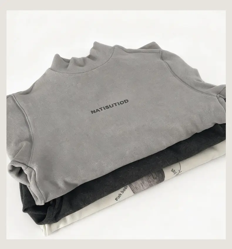 Boys Fleece Long Sleeve T-Shirt Grey Black Winter 2025 — feature 4
