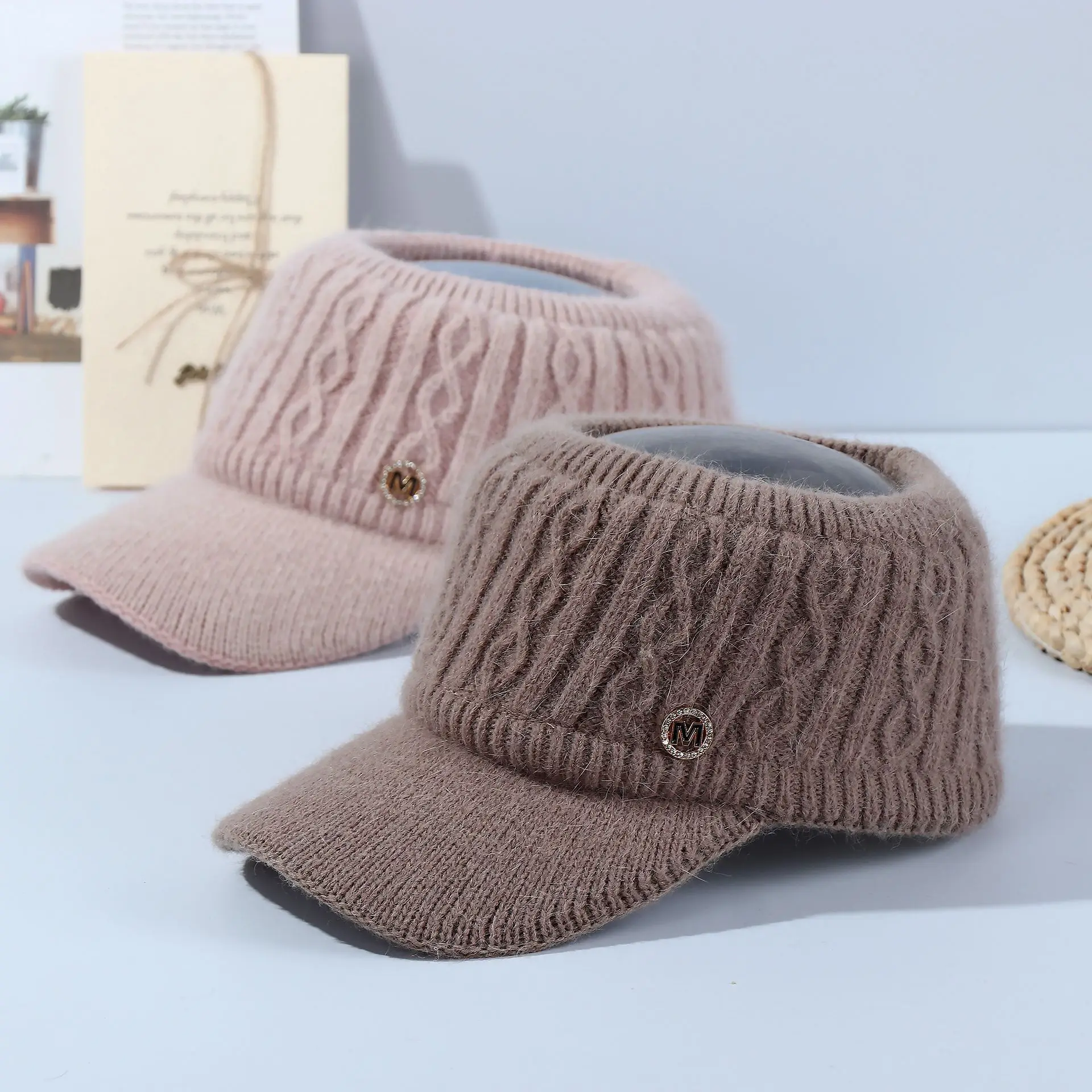 Women Knitted Ear Protection Caps Winter Warm Velvet Baseball Cap - Image 6