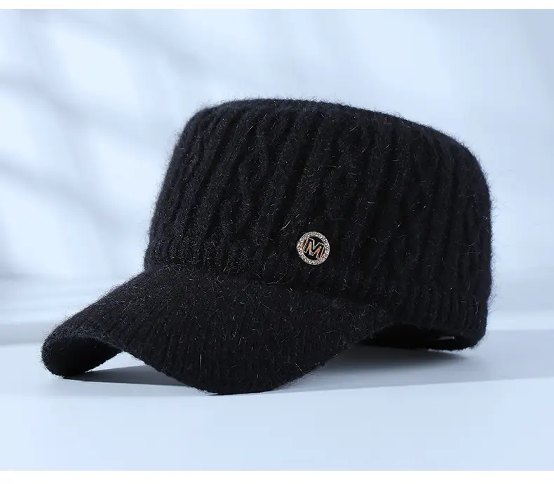Women Knitted Ear Protection Caps Winter Warm Velvet Baseball Cap — feature 12