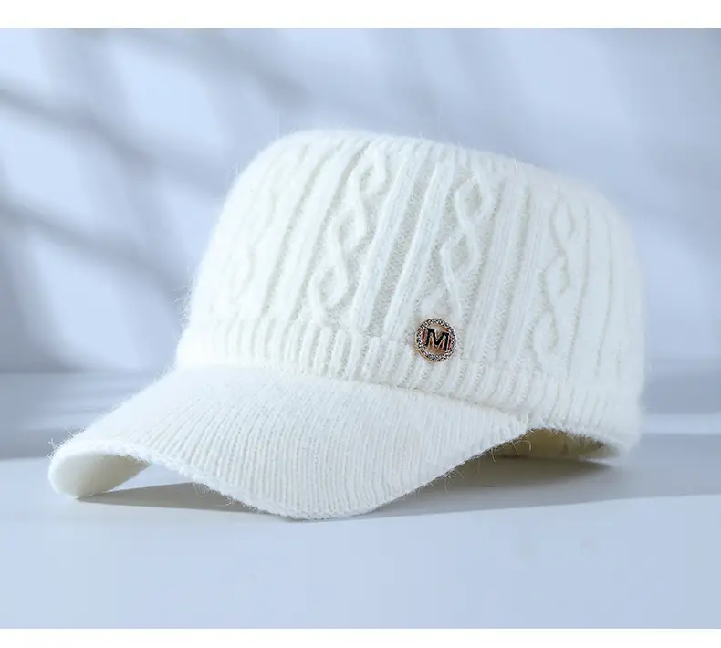 Women Knitted Ear Protection Caps Winter Warm Velvet Baseball Cap — feature 13