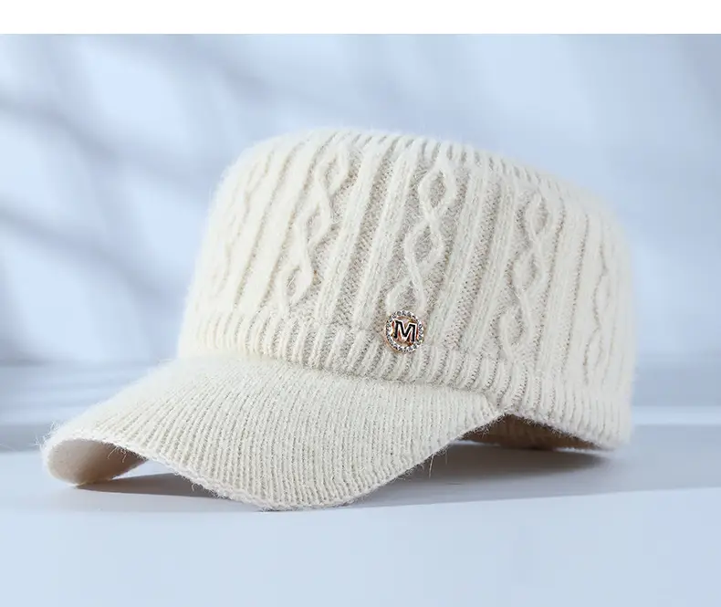 Women Knitted Ear Protection Caps Winter Warm Velvet Baseball Cap — feature 15