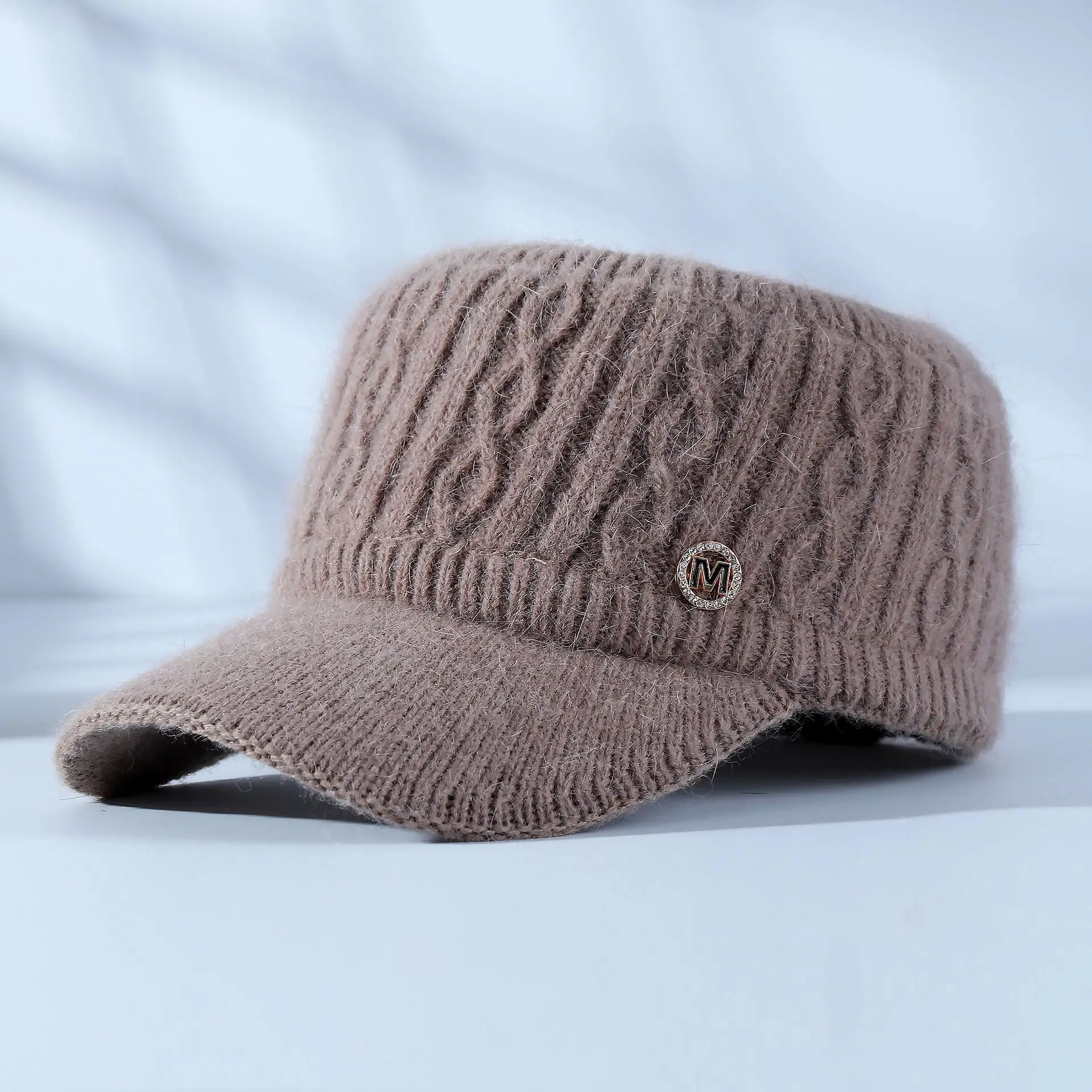 Women Knitted Ear Protection Caps Winter Warm Velvet Baseball Cap - Image 2
