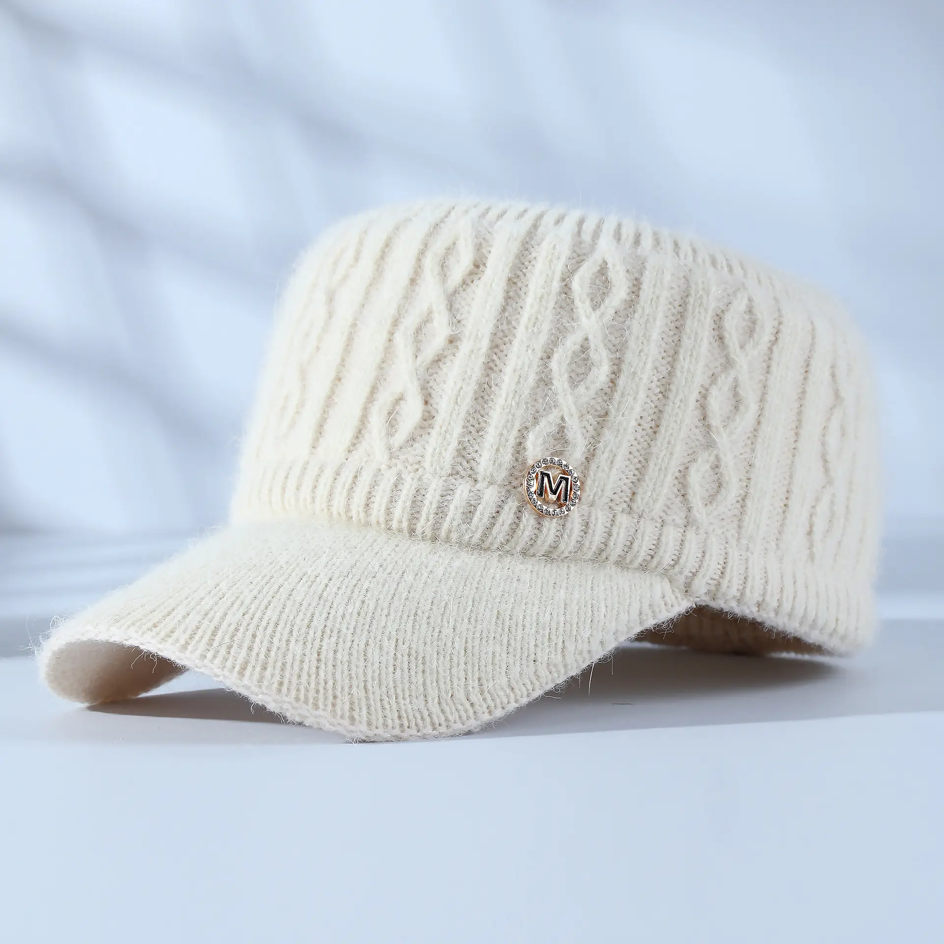 Women Knitted Ear Protection Caps Winter Warm Velvet Baseball Cap - Image 3