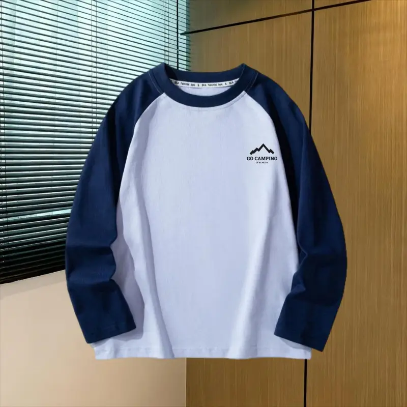 Boys Long Sleeve T-Shirt White Black Spring Autumn 2026