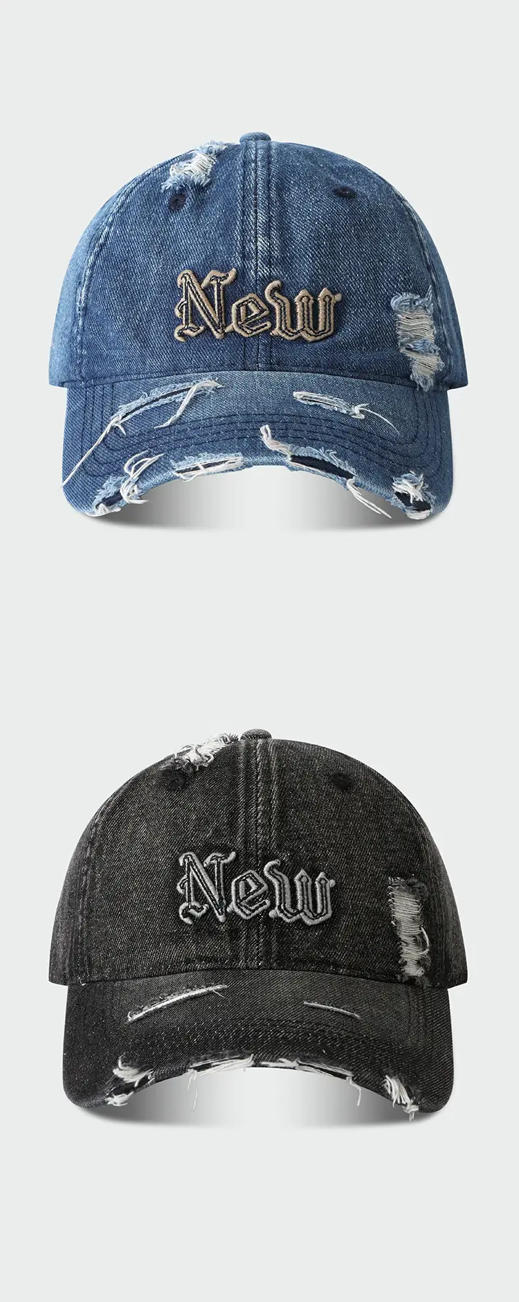 Denim Baseball Cap with Metal Buckle Sunshade — feature 10