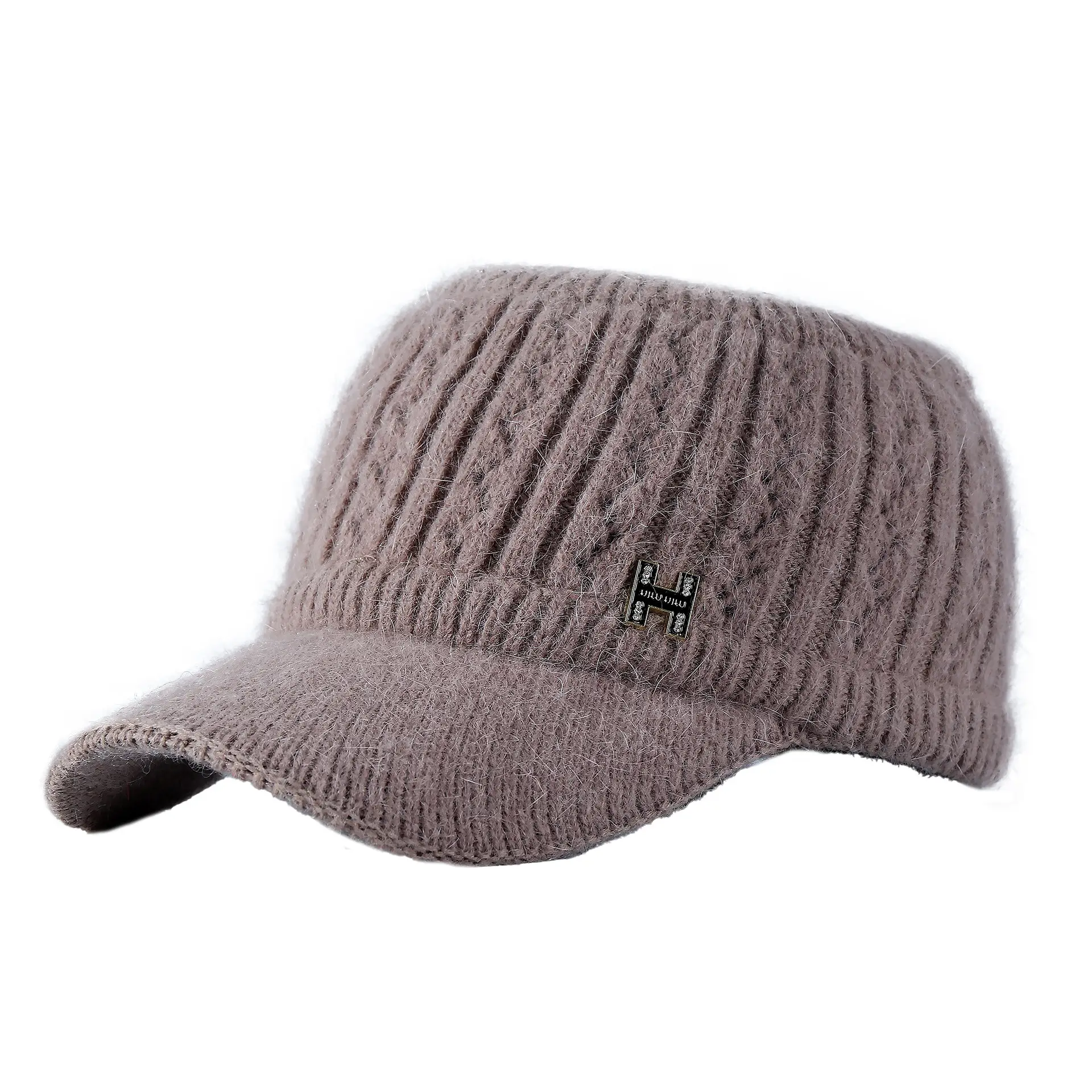 Women Knitted Velvet Peaked Cap Autumn Winter Warm - Image 13