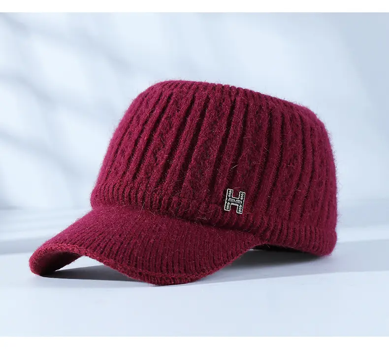 Women Knitted Velvet Peaked Cap Autumn Winter Warm — feature 12
