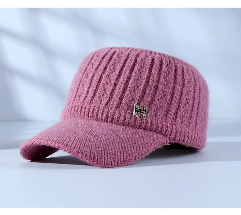 Women Knitted Velvet Peaked Cap Autumn Winter Warm — feature 13