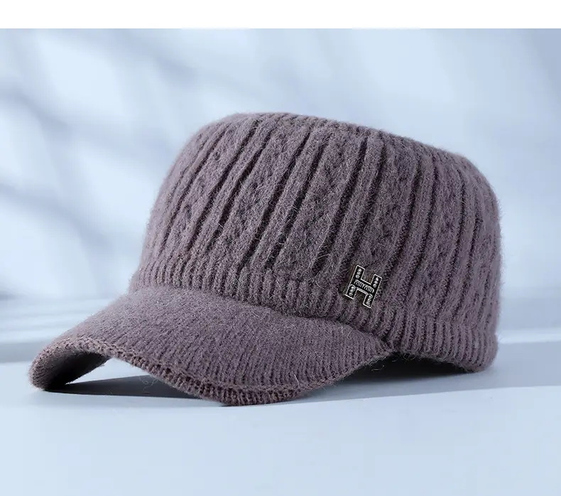Women Knitted Velvet Peaked Cap Autumn Winter Warm — feature 15