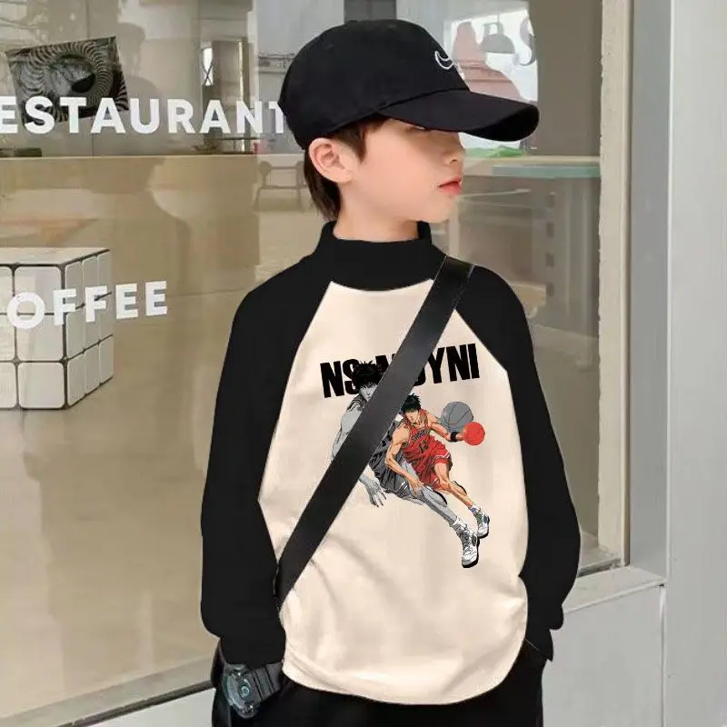 Kids Thermal Long Sleeve T-Shirt Black Cream Graphic Print - Image 4