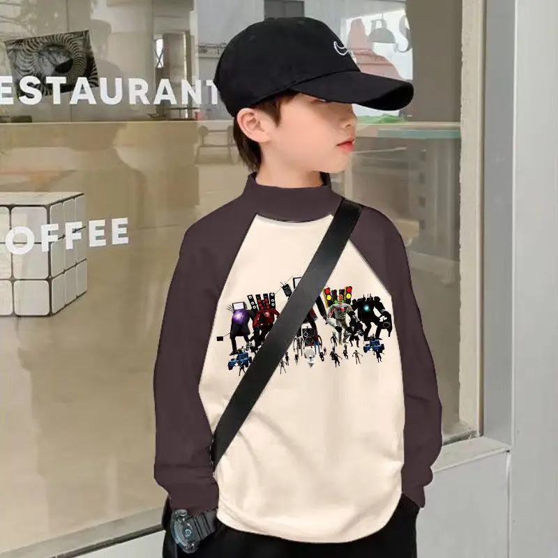 Kids Thermal Long Sleeve T-Shirt Black Cream Graphic Print - Image 26