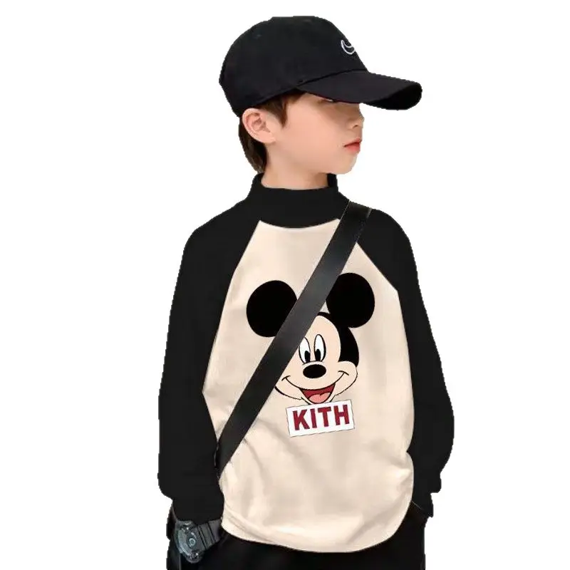 Kids Thermal Long Sleeve T-Shirt Black Cream Graphic Print - Image 27