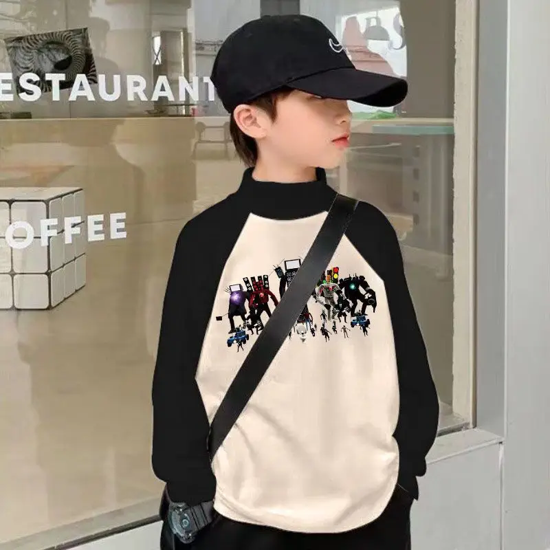 Kids Thermal Long Sleeve T-Shirt Black Cream Graphic Print - Image 13