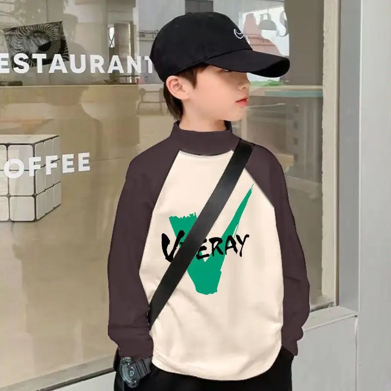 Kids Thermal Long Sleeve T-Shirt Black Cream Graphic Print - Image 14