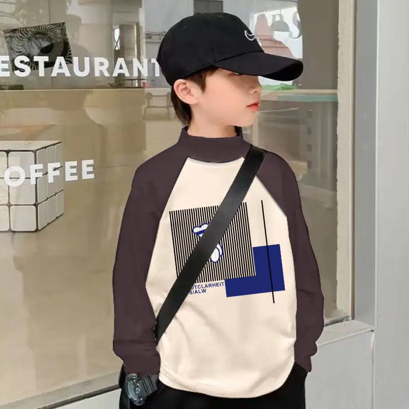 Kids Thermal Long Sleeve T-Shirt Black Cream Graphic Print - Image 20