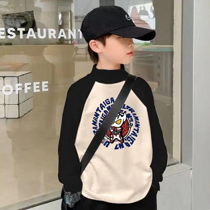 Kids Thermal Long Sleeve T-Shirt Black Cream Graphic Print - Image 6