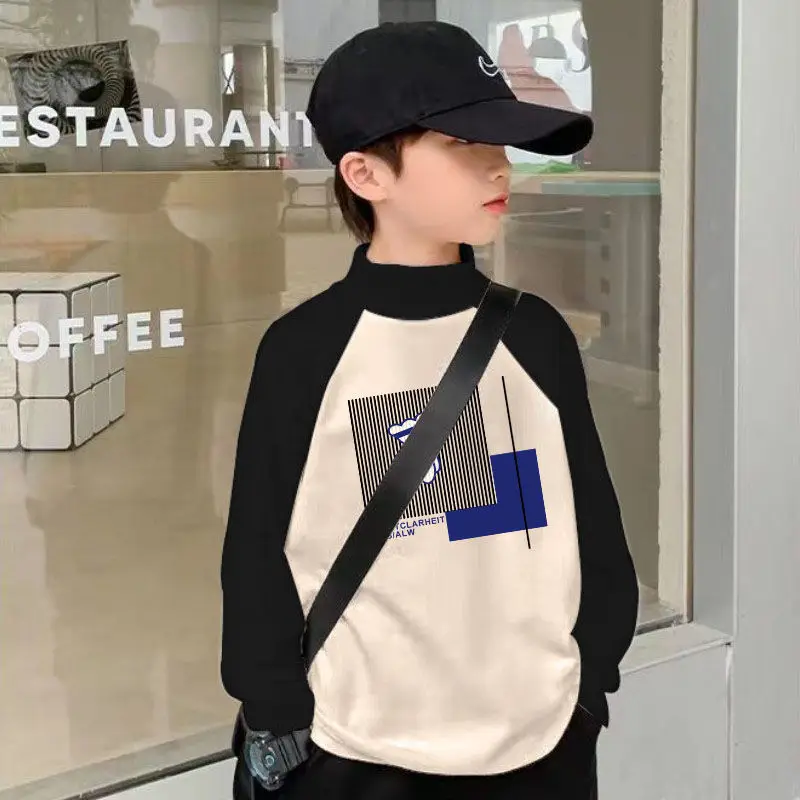 Kids Thermal Long Sleeve T-Shirt Black Cream Graphic Print - Image 7