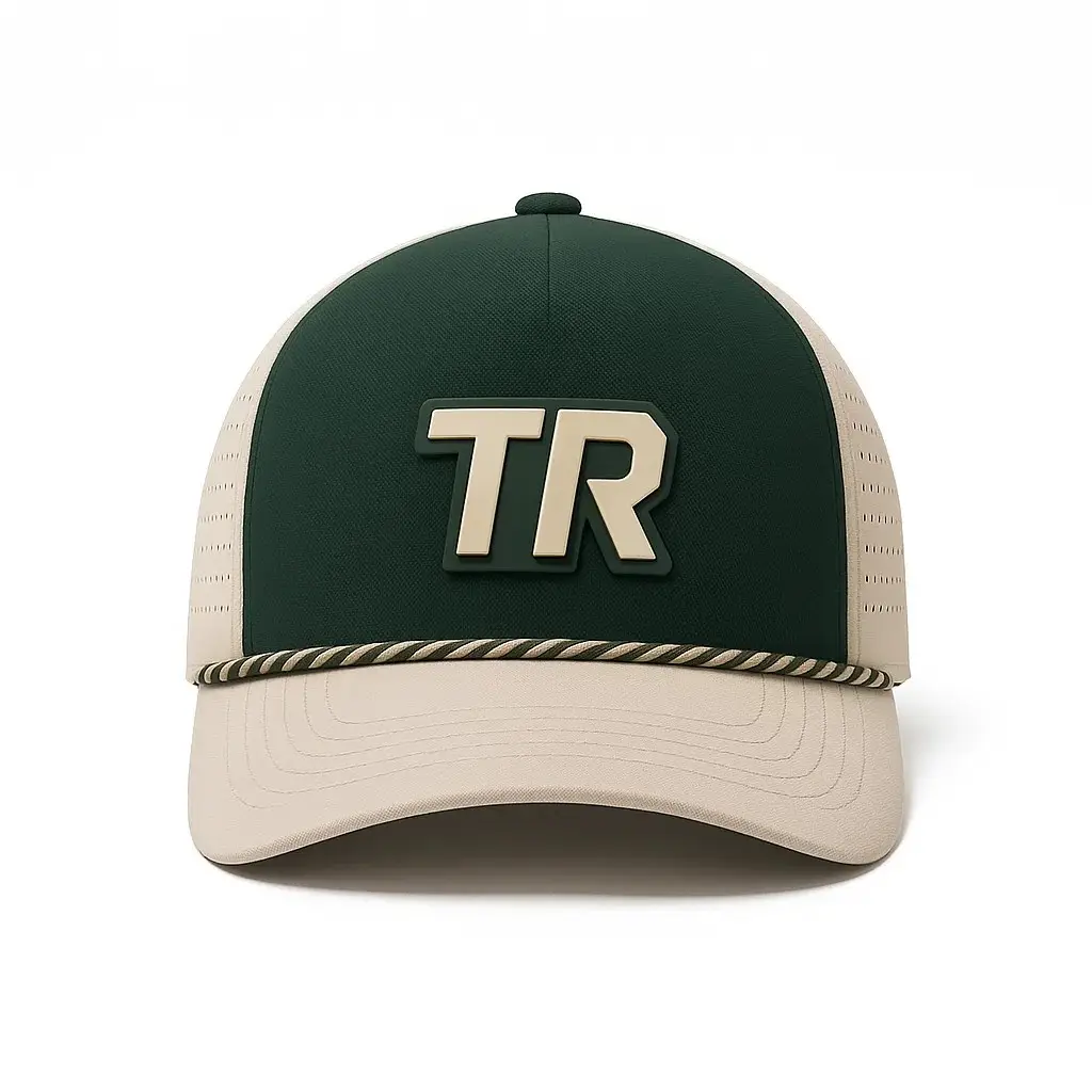 Men Green Beaded Cap with Venting - Image 11