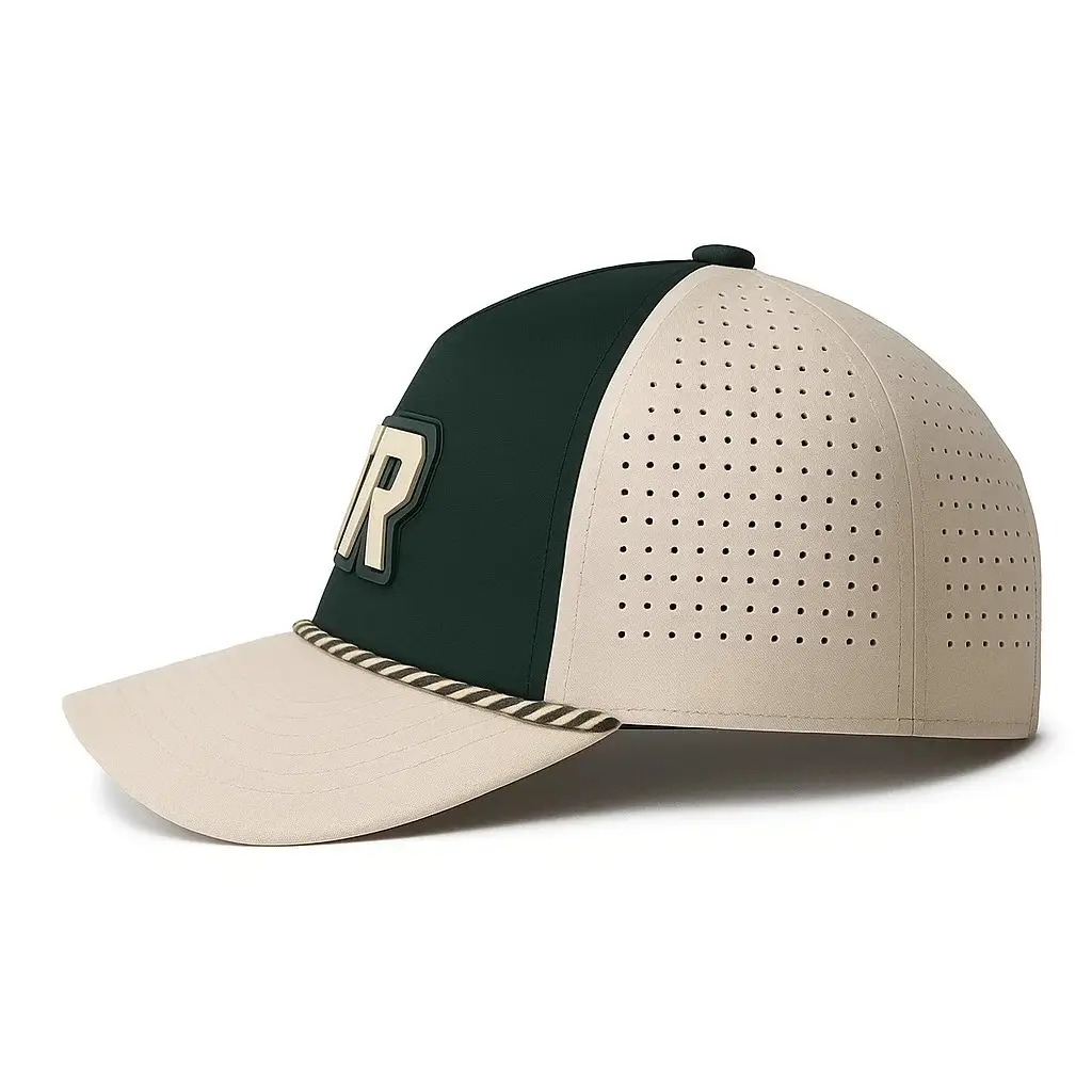 Men Green Beaded Cap with Venting - Image 12