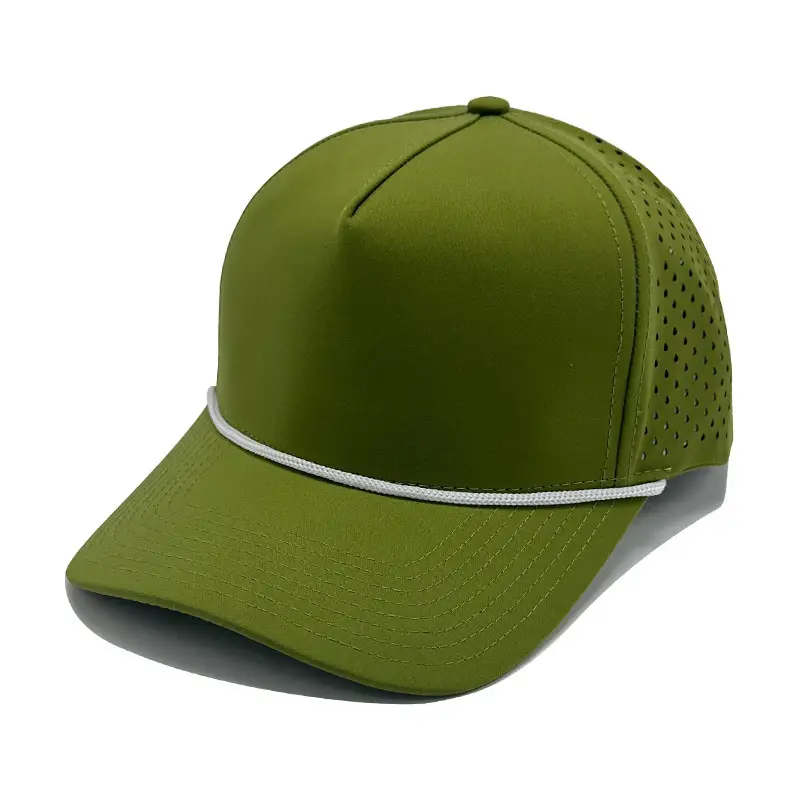 Men Green Beaded Cap with Venting - Image 9