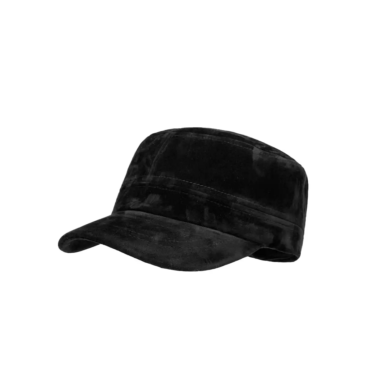 Women Suede Equestrian Hat Brown Small Flat Top Beret - Image 8