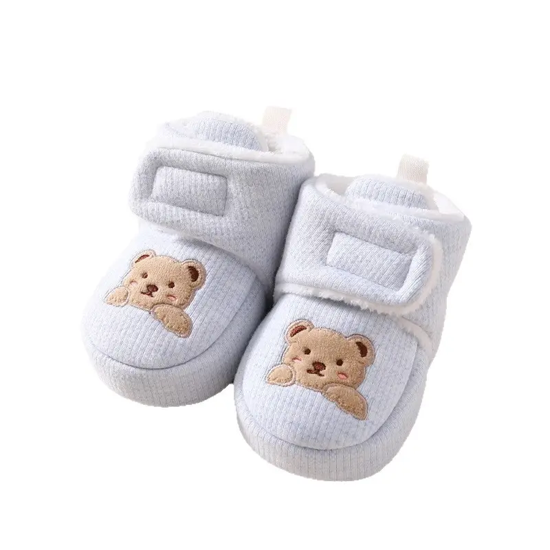 Jingqi Baby Fleece Lined Shoes 0-12M Winter Warm Non-Fall