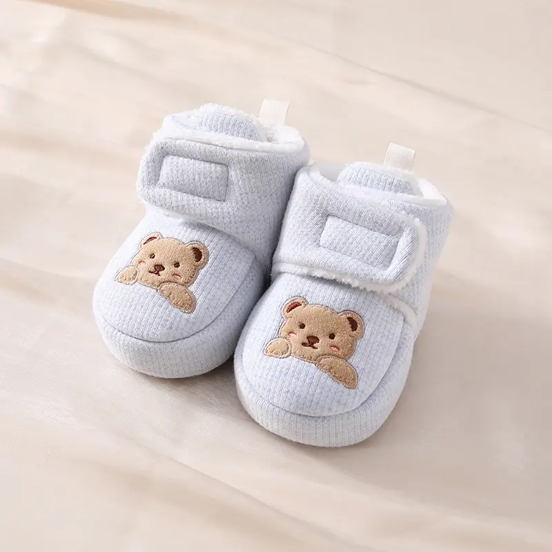 Jingqi Baby Fleece Lined Shoes 0-12M Winter Warm Non-Fall